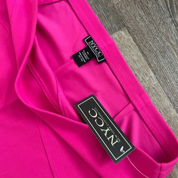 NYCC NWT Hot Pink Midi Pull on Skirt Size XL - Picture 3 of 5